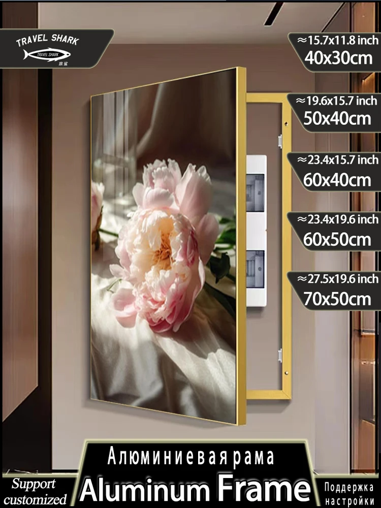 Electric Meter Box Art Poster Mural with Metal Frame - Customizable Living Room Bedroom Wall Decor Hanging Painting