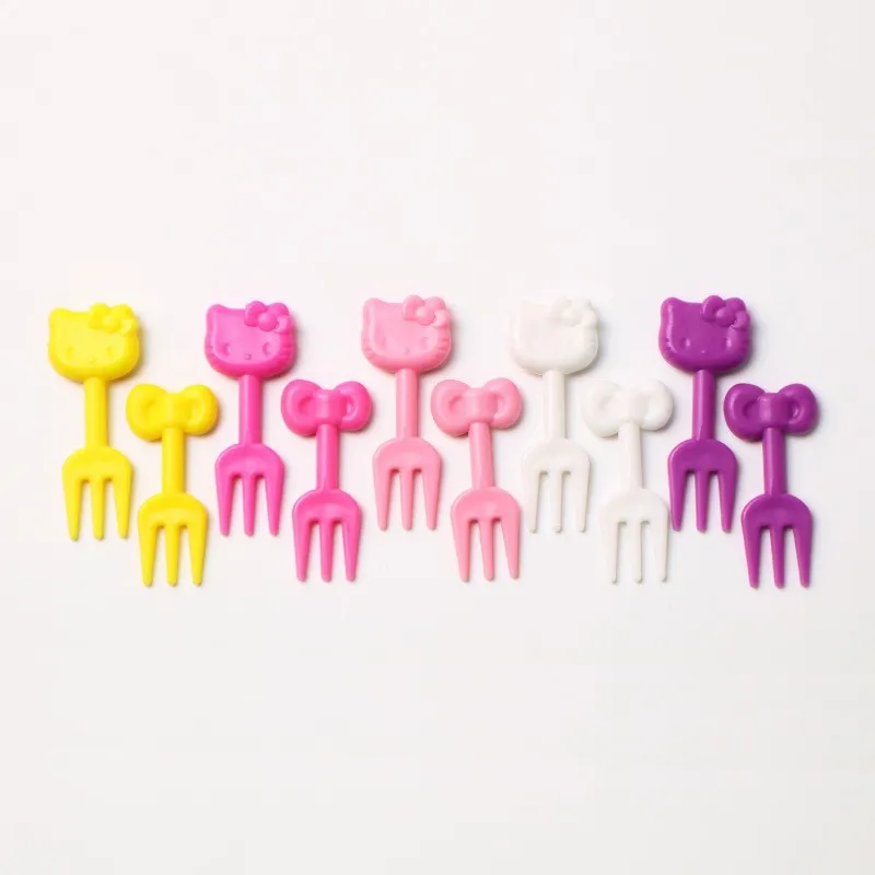 

Cute Hello Kitty Fruit Fork Kawaii Cartoon Anime Women Accessories Decoration Desktop Toy Ornament Student Girls Gift Wholesale