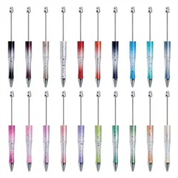 50pcs DIY Creative Starry Sky UV Beaded Ballpoint Pen Glitter Gradient Beaded Pen School Office Supplies Stationery Gift Pens