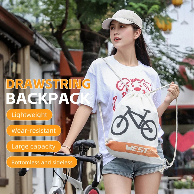 WEST BIKING Multifunctional Drawstring Backpack Men Women Outdoor Sports Bike Bag Lightweight Gym Storage Bag Cycling Backpack