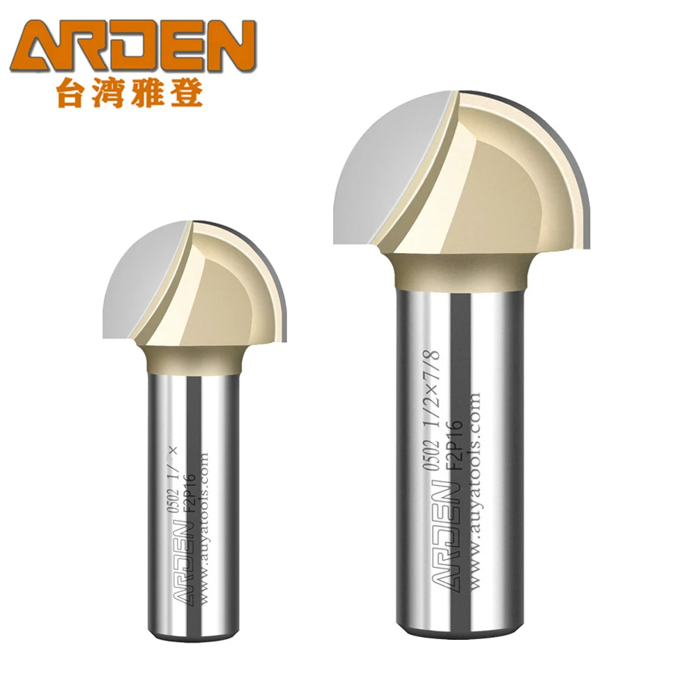 ARDEN Core Box Bit Carbide Round Bottom Groove Milling Cutter Radius Ball Nose Woodworking Router Bit Semi-circular CNC Bit