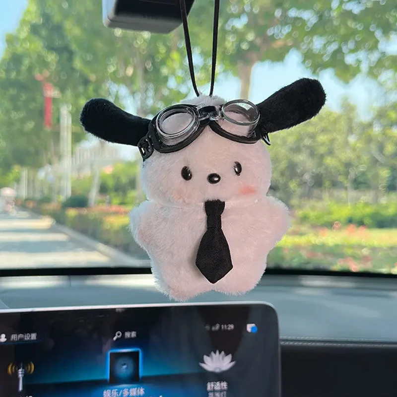 

Plush Pochacco Car Keychain Cute Cartoon Bag Keychain Pochacco Pendant Bow Blush Kids Toy Accessories Christmas Gift