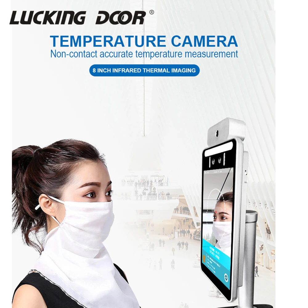 

8 inch Wireless Dynamic Face Recognition Camera 1080p NO-Contact Body Temperature Measurement Panel Fever Android System