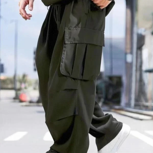 

New Men's Casual Pants High Waist Straight Leg Paratrooper Sle Neutral Fit Other Fabric 00% Other Material Winter Collection