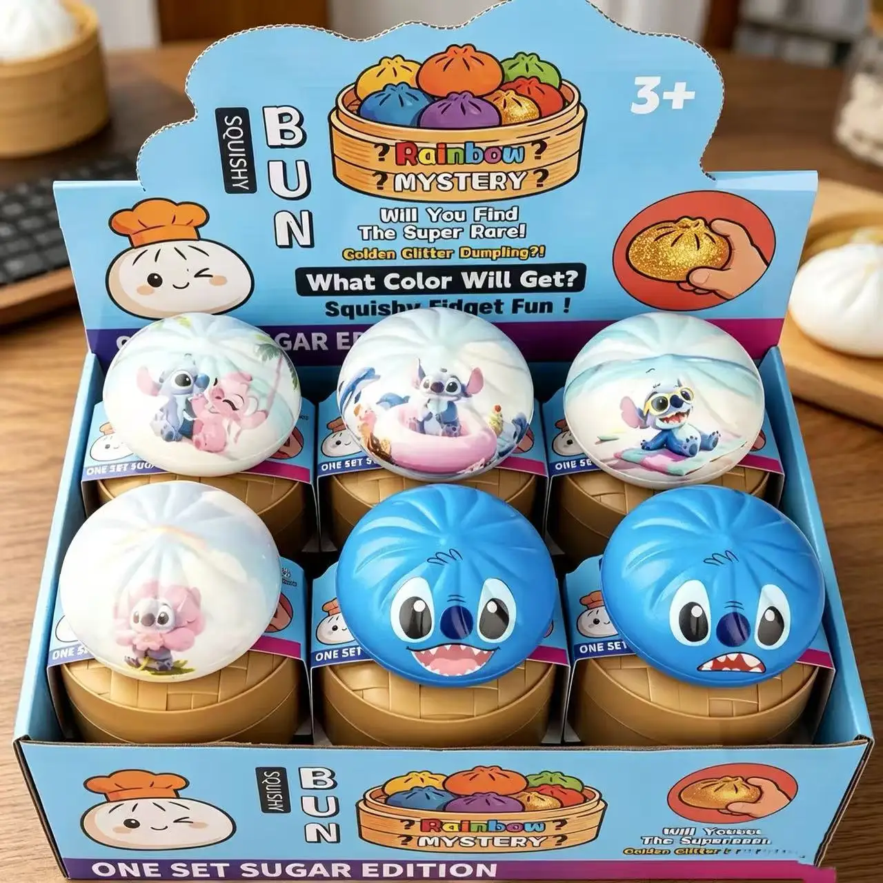 

Stitch Zai expression decompression pinch music pu slow rebound toy decompression pinch music cartoon small cage bag blind box