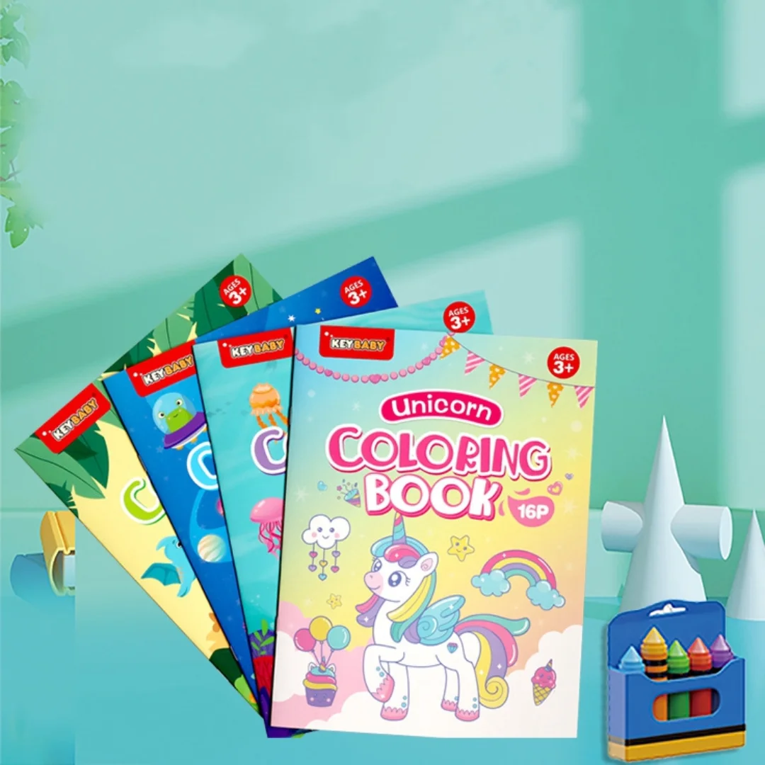 16 pagine ragazzi ragazze libri da colorare per bambini Mermaid Dinosaur Unicorn Baby Drawing Book School Early Education Stationery Toys