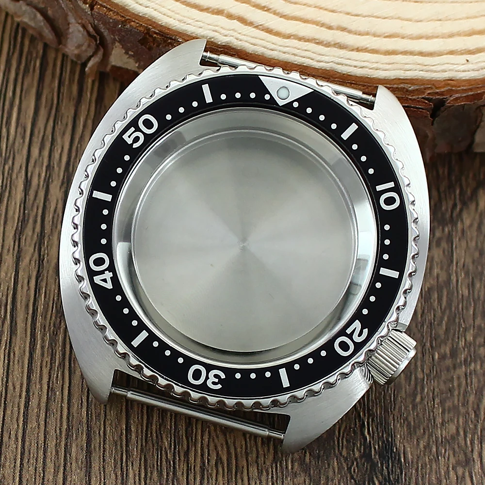 For 6105 Turtle SRPD Abalone Case Mod 45mm Mechanical Wristwatches Case Sapphire Crystal Glass Fit NH34 NH35 NH36 NH38 Movement