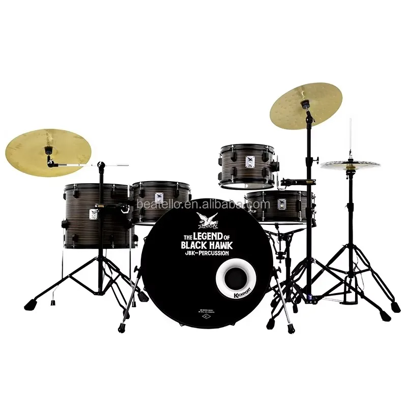 

JBK Acoustic Jazz 5 Pieces Musical Percussion Instrument Basswood Drum Set Full Sizes Professional Drum Kits