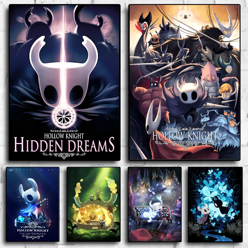 Hot Video Game Anime Hollow Knight Poster HD art sticky wall waterproof home living room bedroom bar aesthetic decoration