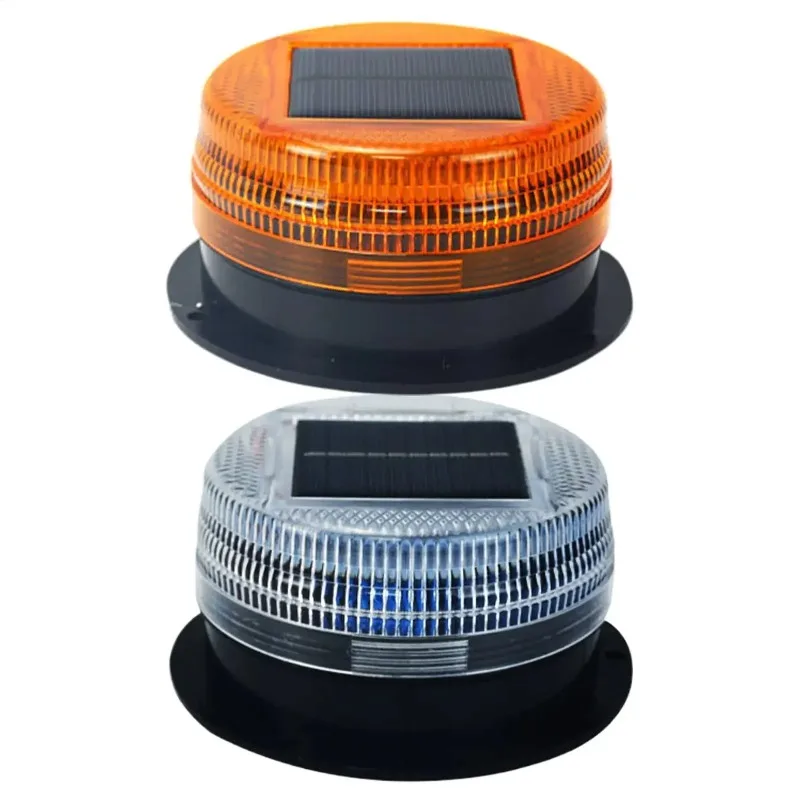 Solar-Powered Car Strobe Light - Waterproof Roadblock Flash Light for Engineering Vehicles, Strong Magnetic Roof  Mount