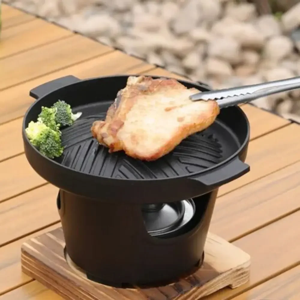 Detachable Japanese Alcohol Stove Korean Portable Non-stick Mini Barbecue Stove Barbecue Grill Camping