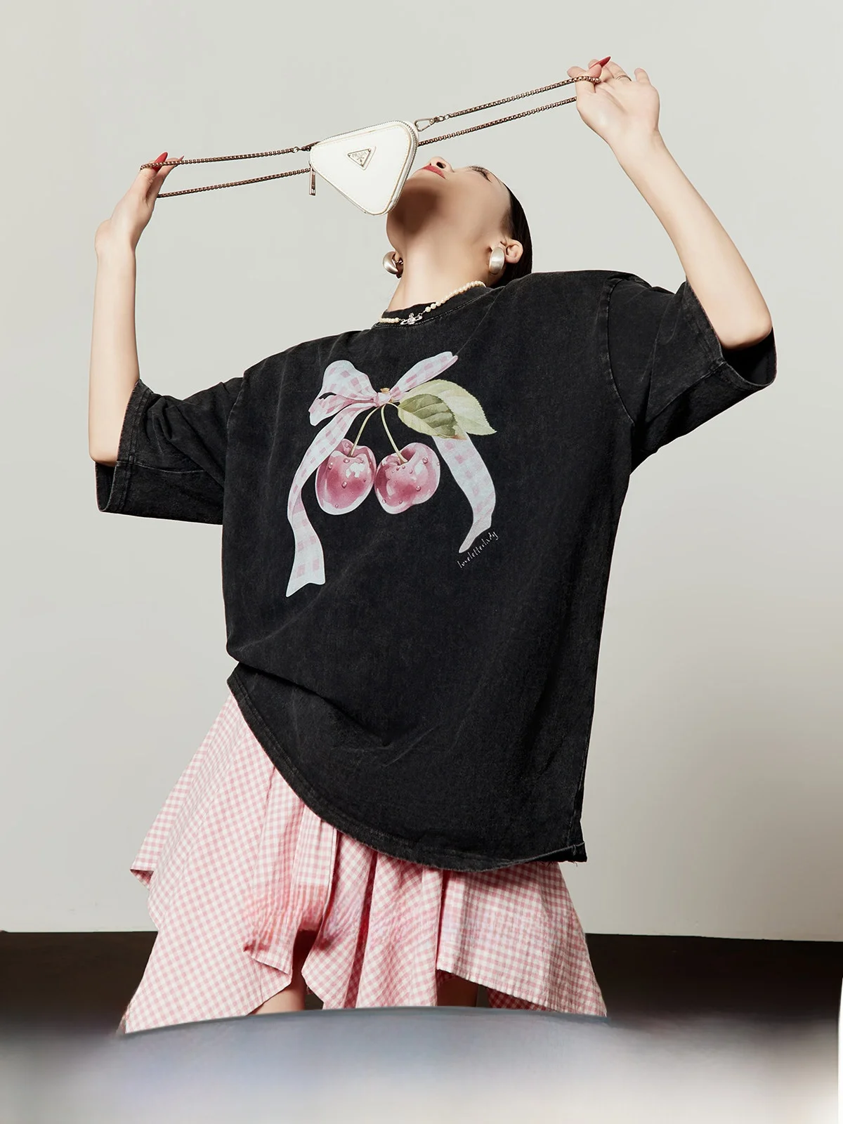 Washed Short Sleeve T-Shirt Women's Loose Vintage Summer New Style Comfortable Breathable Cotton Print Top for Ladies