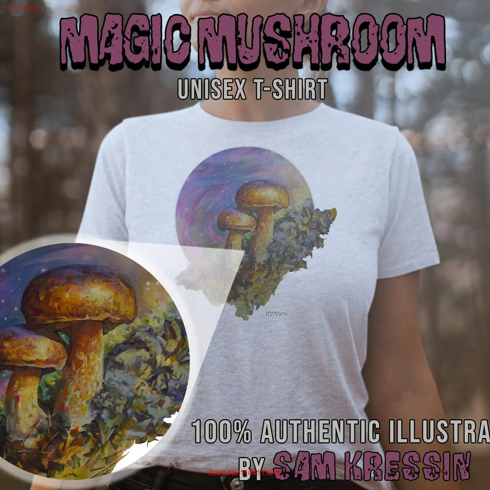 Magic Mushroom T Shirt long or short sleeves