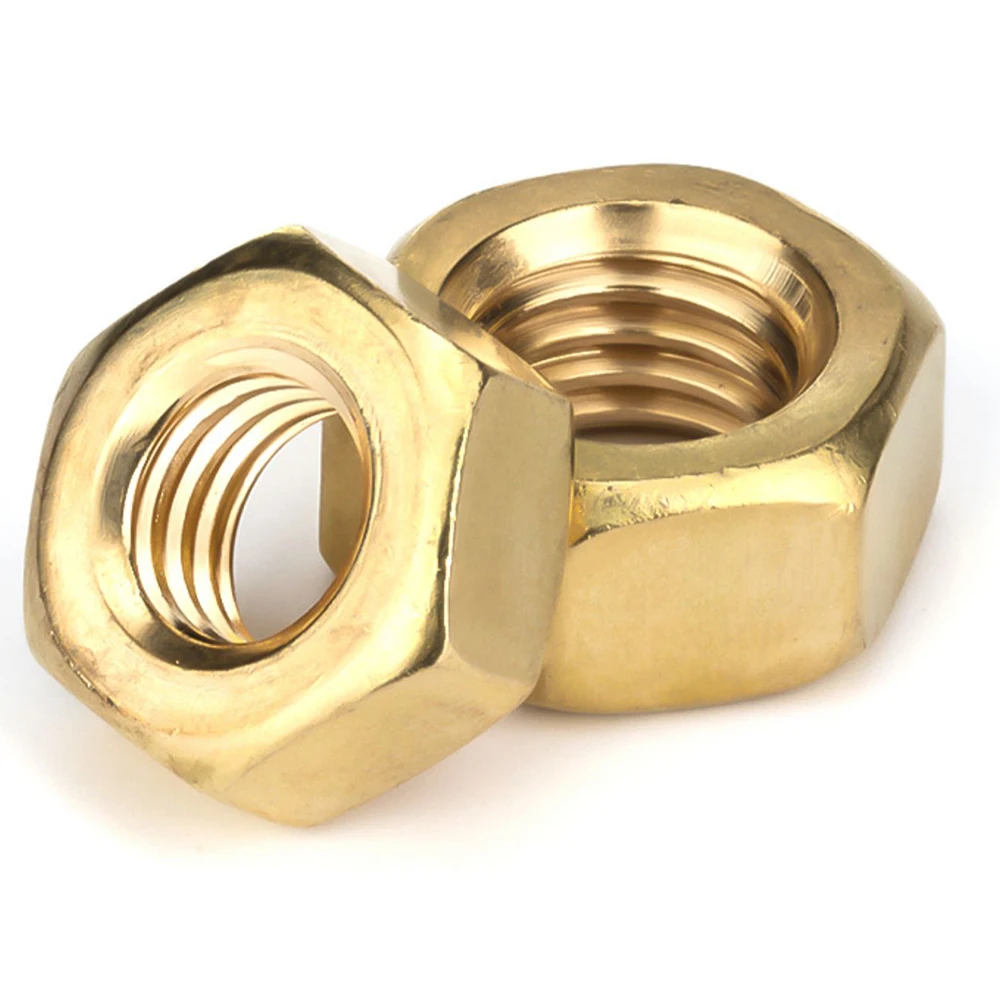 1/2/5/10/50/100pcs DIN934 Solid Brass Copper Hex Hexagon Nut for M1.4 M1.6 M2 M2.5 M3 M4 M5 M6 M8 M10 M12 M14 - M20 Screw Bolt