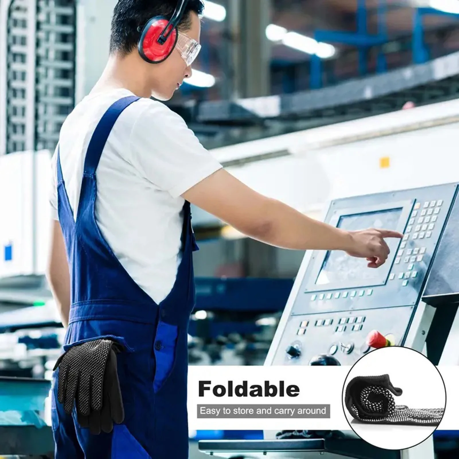 12 pares de guantes de nailon con agarre de puntos para jardinería, escalada, compresión, antideslizantes, transpirables, guantes de trabajo para artritis, duraderos