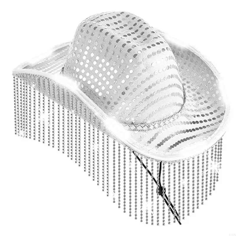 P88B Fransen Cowboy Musik Festival LED Caps Frauen Foto