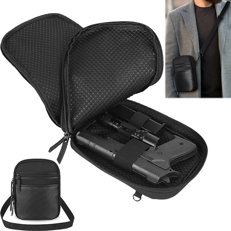 1000D Concealed Carry Gun Pouch Outdoor Pistol Holster Shoulder Bag EDC Case Tool Holder for Men Women Hunting Hiking Fanny Pack