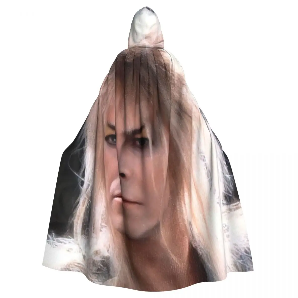 Jareth el rey de los duendes cayendo en el laberinto capa larga con capucha disfraz de bruja capa de Cosplay abrigo de Halloween adulto Unisex