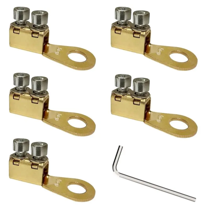 

Desired-5Pcs 8-1AWG Battery Lugs,Battery Cable Ends,Ring Terminals,Battery Terminal Connectors Bolt-On Copper Lugs Crimpless