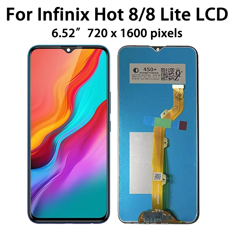 6.52 dla Infinix Hot 8 LCD X650 X650C X650B wyświetlacz montaż digitizera ekranu dotykowego zamiennik dla Infinix Hot 8 Hot8 Lite LCD