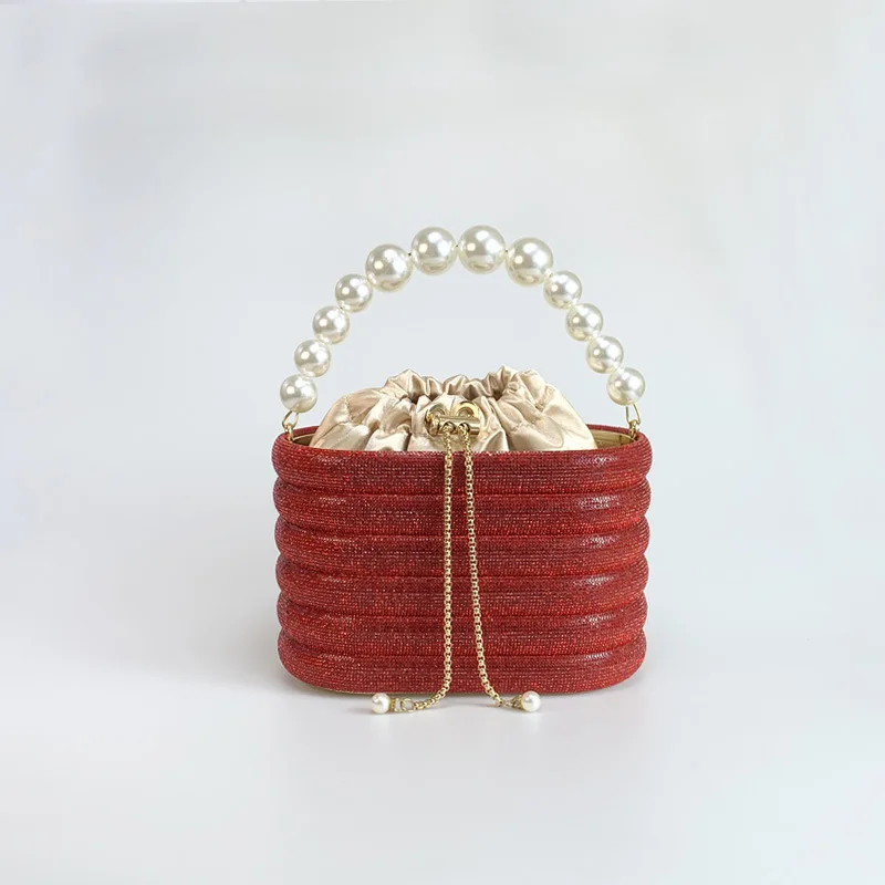 

Women's Pearl Handbags Fashion Bucket Bags High-end Dinner Large-capacity Women's Bags Handbags Luxury Designer Bolsa Grife Luxo