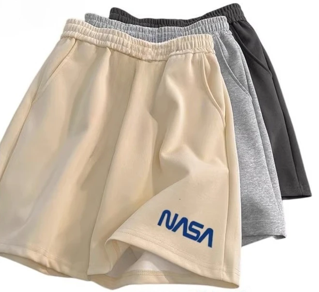 

NASA Joint Leisure Trendy Brand Pure Cotton Shorts Men's Summer 2025 New Japanese Loose Sports Men's Shorts
