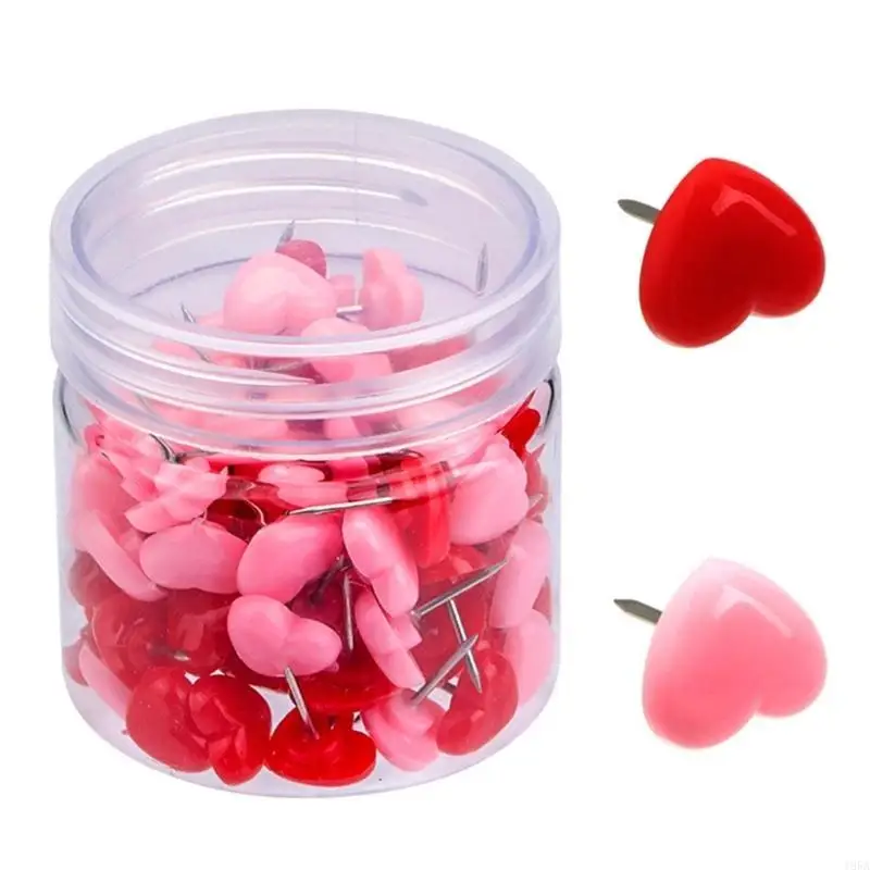 Heart Push Pins for School Office Bulletin Board Drawing Pins Map Pins 