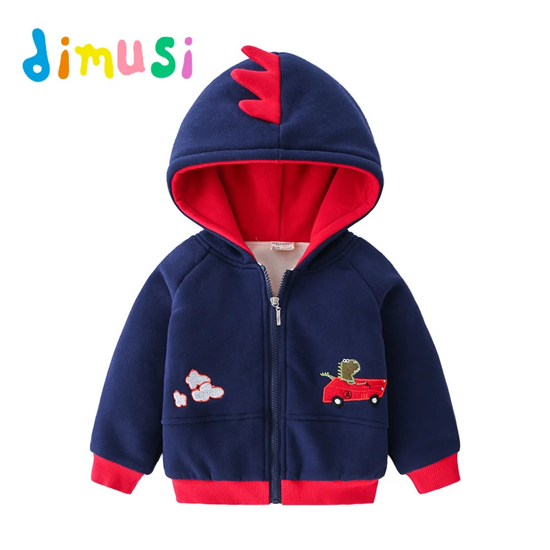 

Осеннее Детское пальто DIMUSI, повседневная утепленная флисовая куртка с капюшоном для мальчиков, модный теплый Блейзер, детская одежда