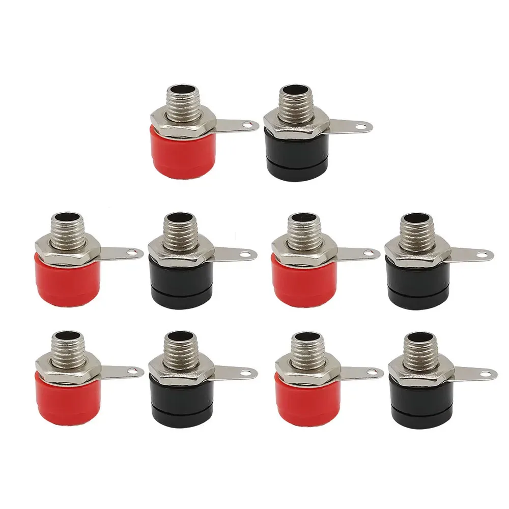 

4mm Female Banana Panel Socket Test Probe Binding Post Nut Plug Jack Terminal Connector Amplifier Adapter for Speaker Audio