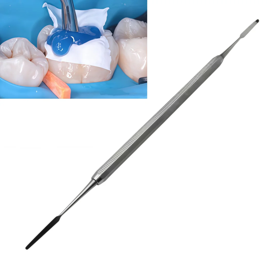 1 pièce Spatule dentaire double extrémité pour résine composite, autoclavable, correcteur de remplissage de résine, outil de sculpture et de raclage, outil de remplissage de résine photopolymérisable