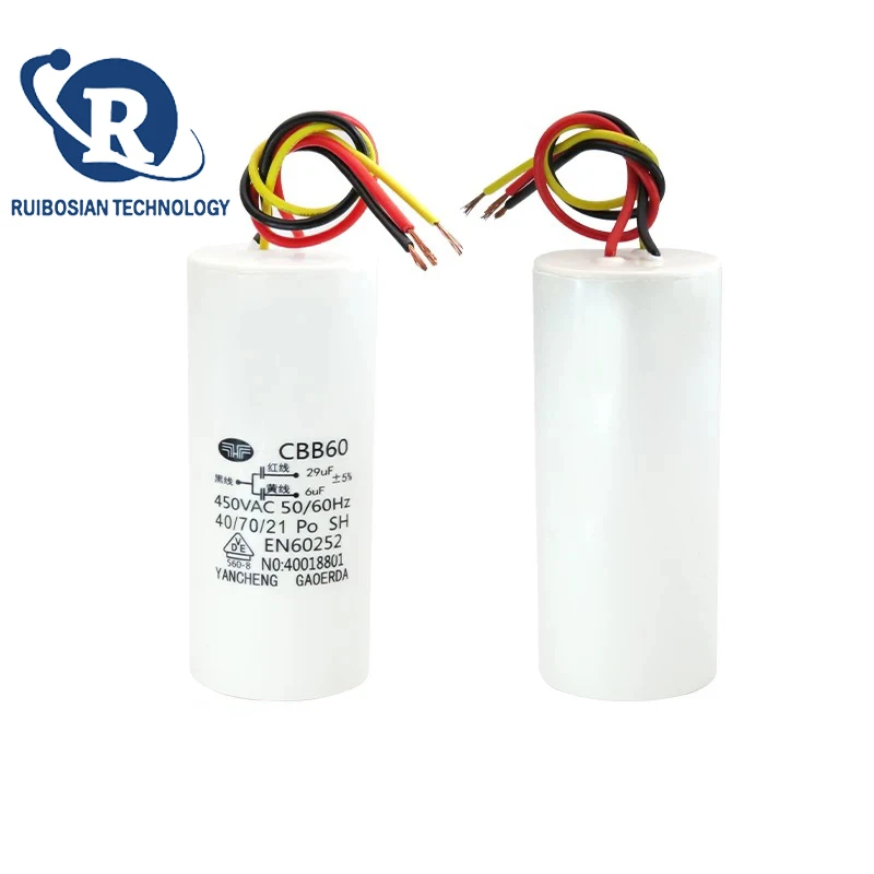 CBB60 6UF+29UF 450V 3선 전기 호이스트 크레인 모터 시동 커패시터 리프트