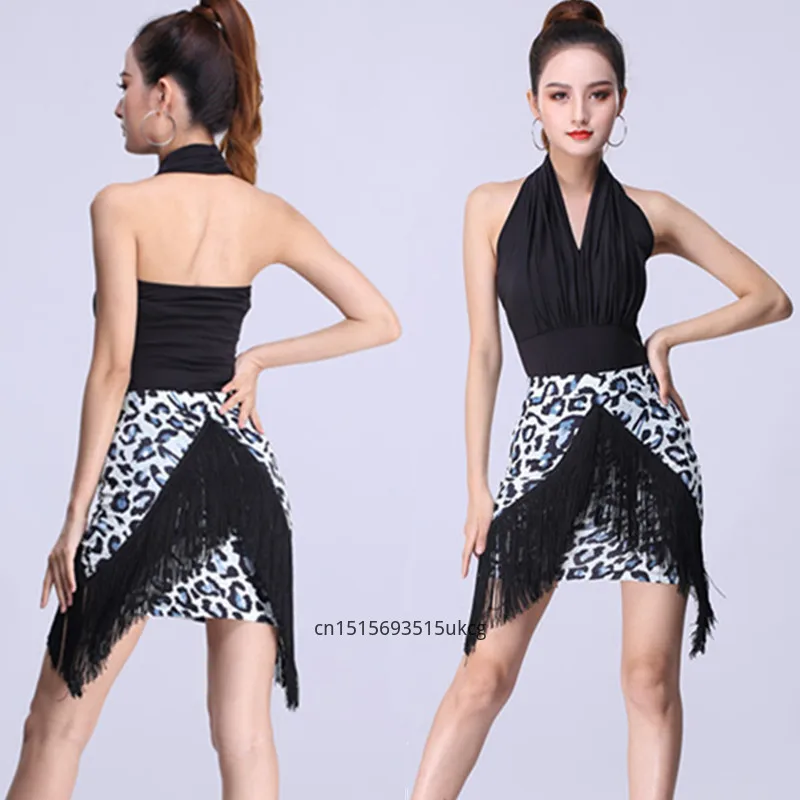 

Женский костюм для латиноамериканских танцев: асимметричная юбка с леопардовым принтом, облегающая бедра, с высокой талией, для взрослых