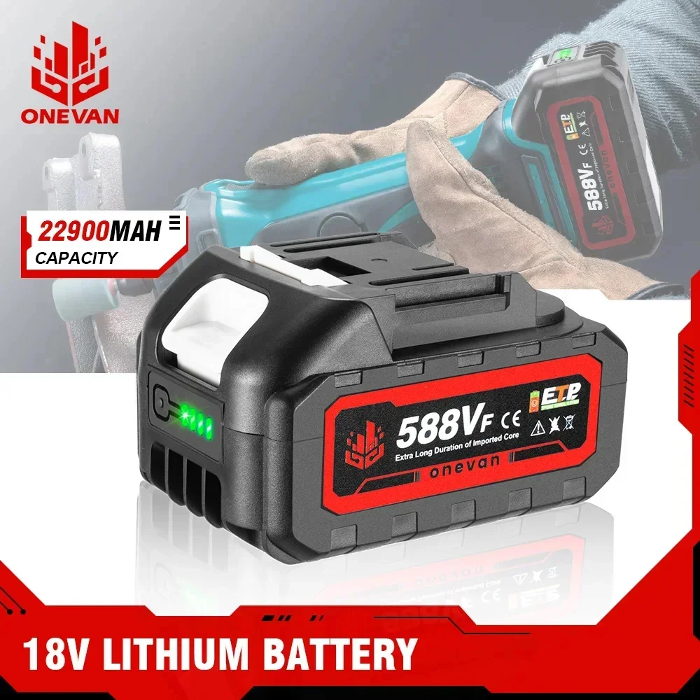 22900mAh Rechargeable 588VF Lithium Ion Battery With Battery indicator For Makita BL1830 BL1840 BL1850 Power Tool Battery