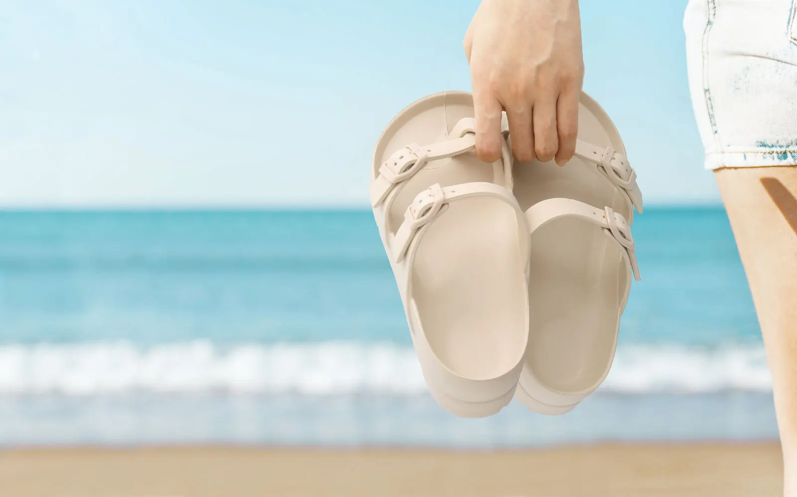 Smile Damen Sommer Bequeme Schaumstoff-Hausschuhe Plateau-Sandalen mit Fußgewölbeunterstützung Slides Verstellbare Schnalle Sommer-Strandsandalen – Detail 3