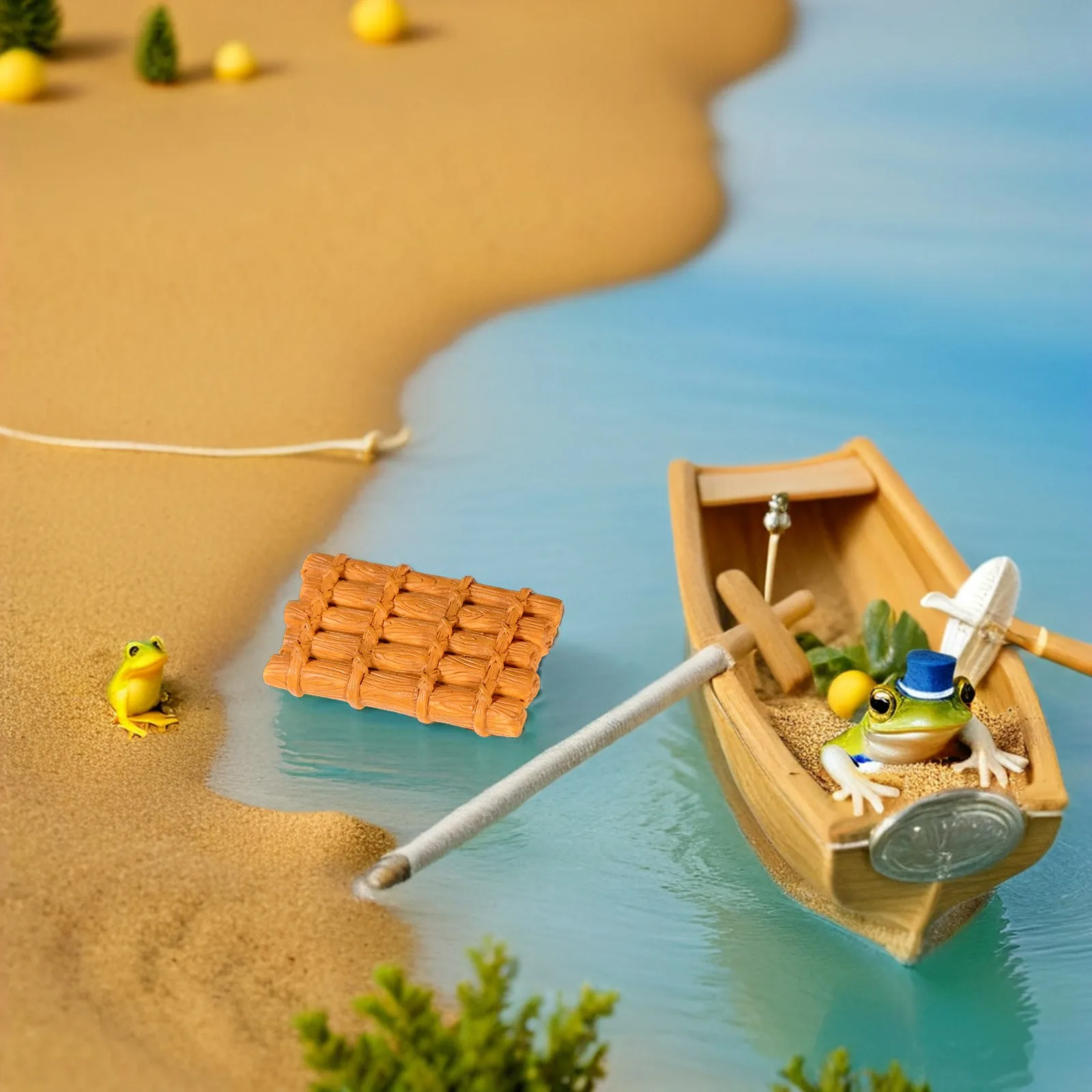

15pcs Mini Rafts Boat Resin Ornament Micro Landscaping Decor Diy Craft Beach Theme Accessories Nautical Party
