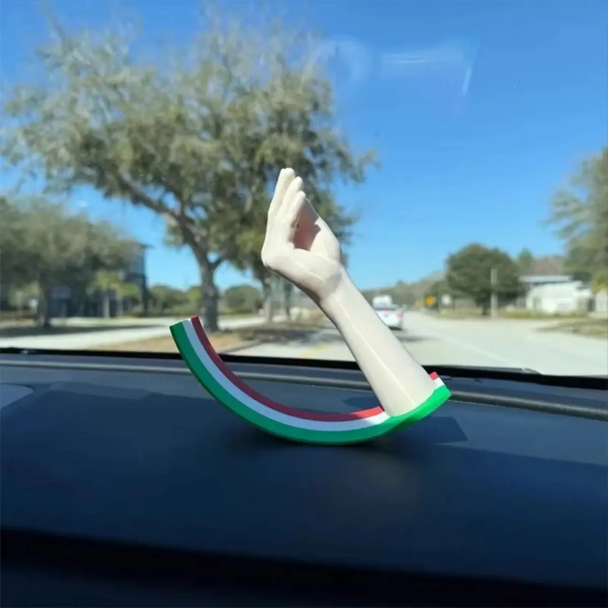 AA14 Swinging Italian Hand Gesture Swinging Hand Ornament Shake Hand Statue 3D Printed Car Interior Decoration Ornament A