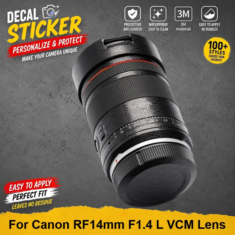 キヤノン-rf14mm-f14-l-vcm-レンズステッカー傷防止コートラップ保護フィルムボディプロテクターデカールスキン-14-14