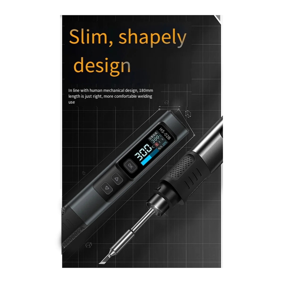 FNIRSI HS-02B Soldering Iron PD100W Smart Electric Adjustable Constant Temperature Fast Heat Portable Soldering Iron Station Kit
