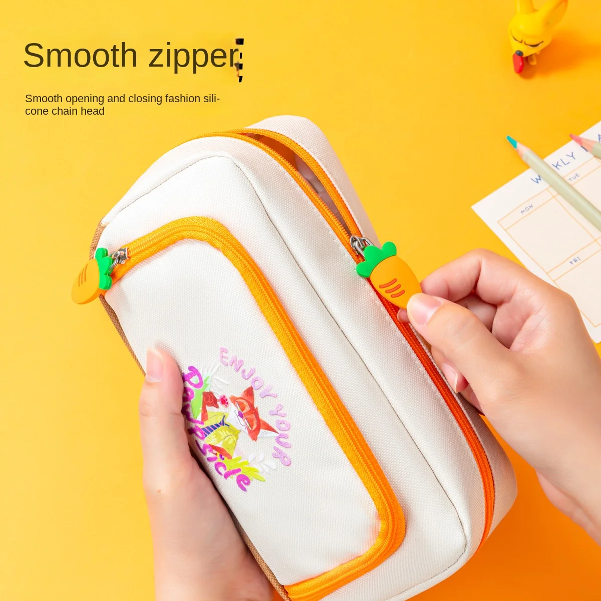 Disney Spider-Man Pen Bag Student Cartoon Stitch Double layer large capacity Pencil Bag Girl Large Capacity Pen Bag Kids Gift