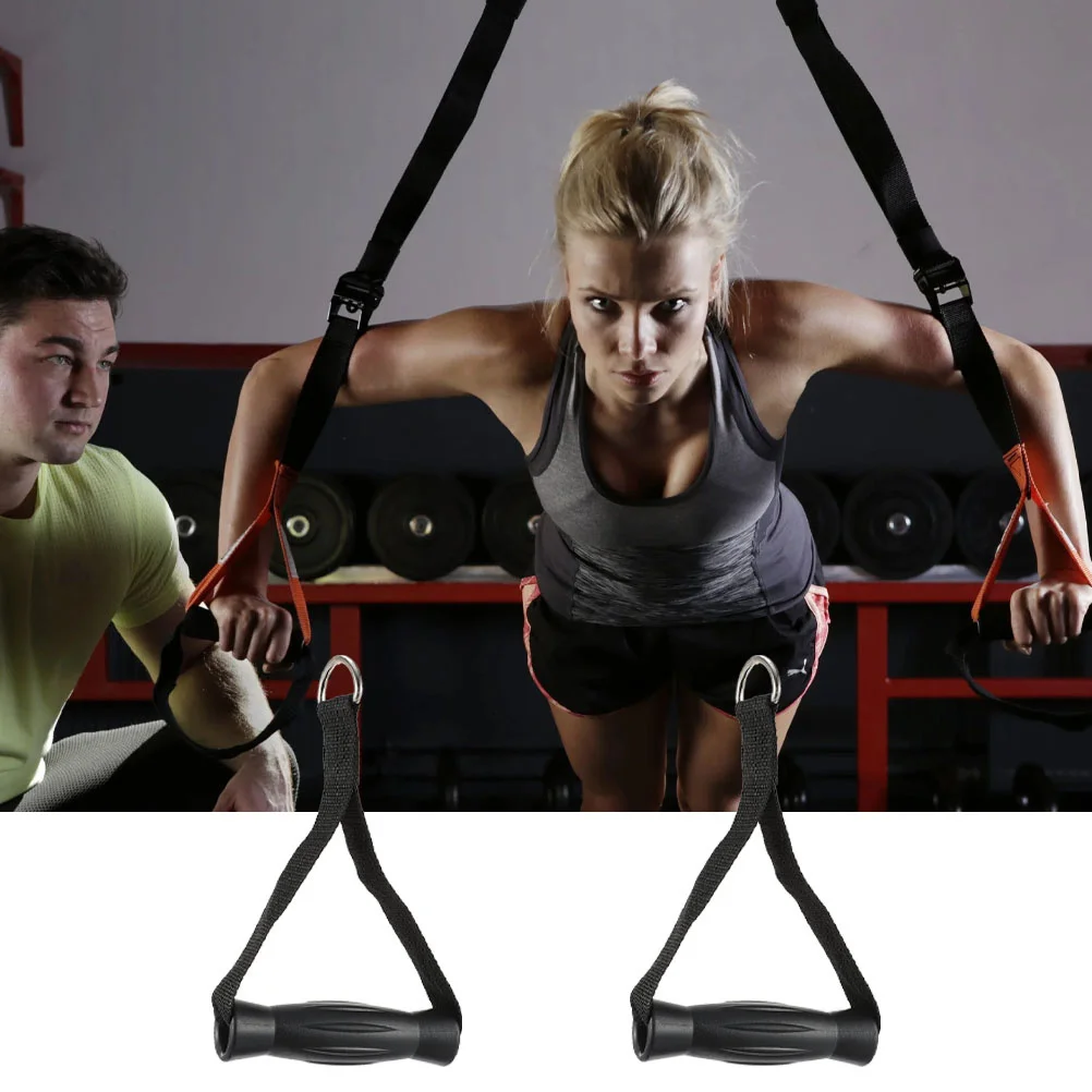 1 قطعة مقبض اللياقة البدنية قوي دائم تصميم مريح لعصابات المقاومة ثلاثية الرؤوس تجريب معدات الصالة الرياضية المنزلية ممارسة البلاستيك #4