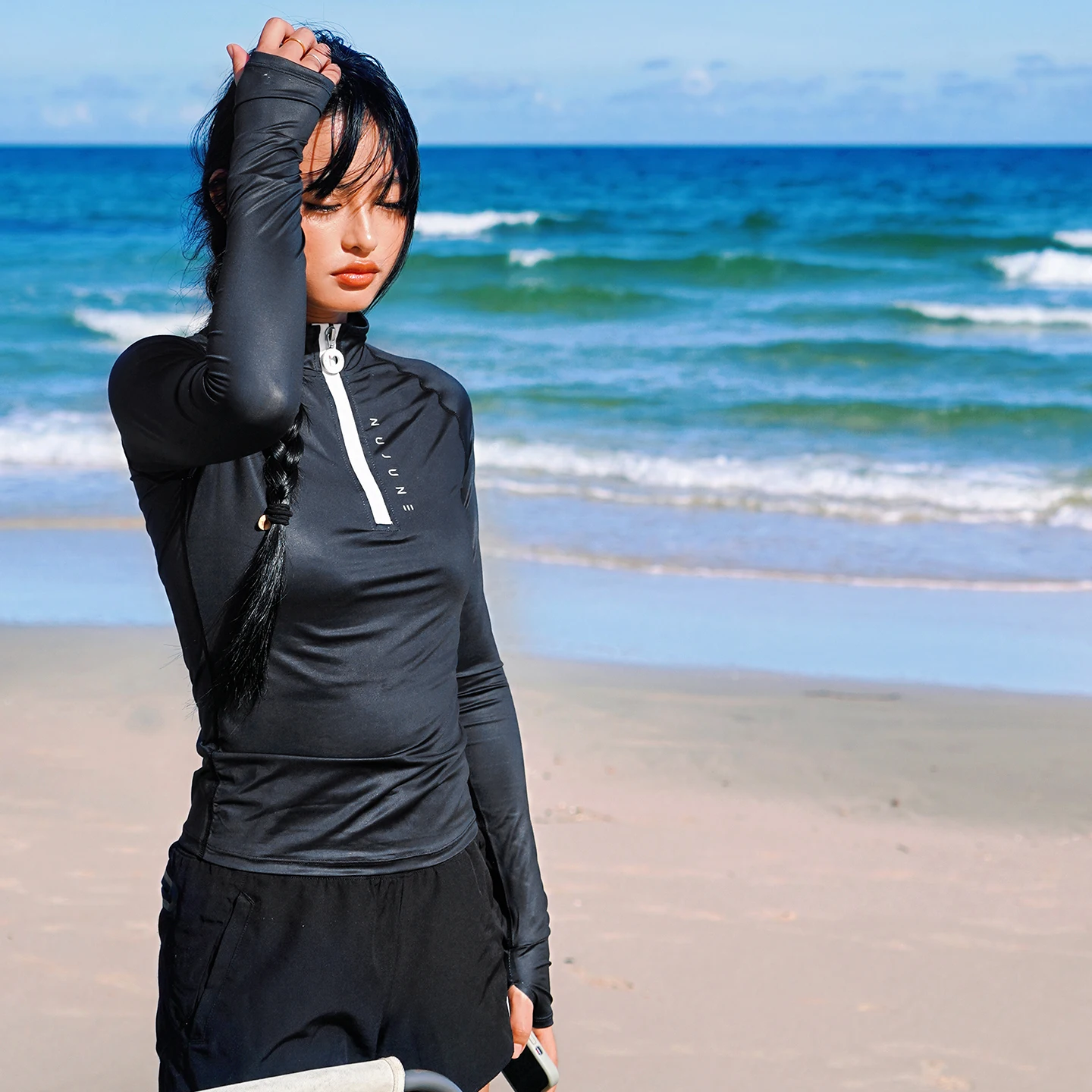 Nu-June Surfing Top Set Rash Guard for Women Long Sleeve Rashguard UPF50+ Swimwear Quick-Dry Surf Wetsuits with Diving Swimming - Image 4