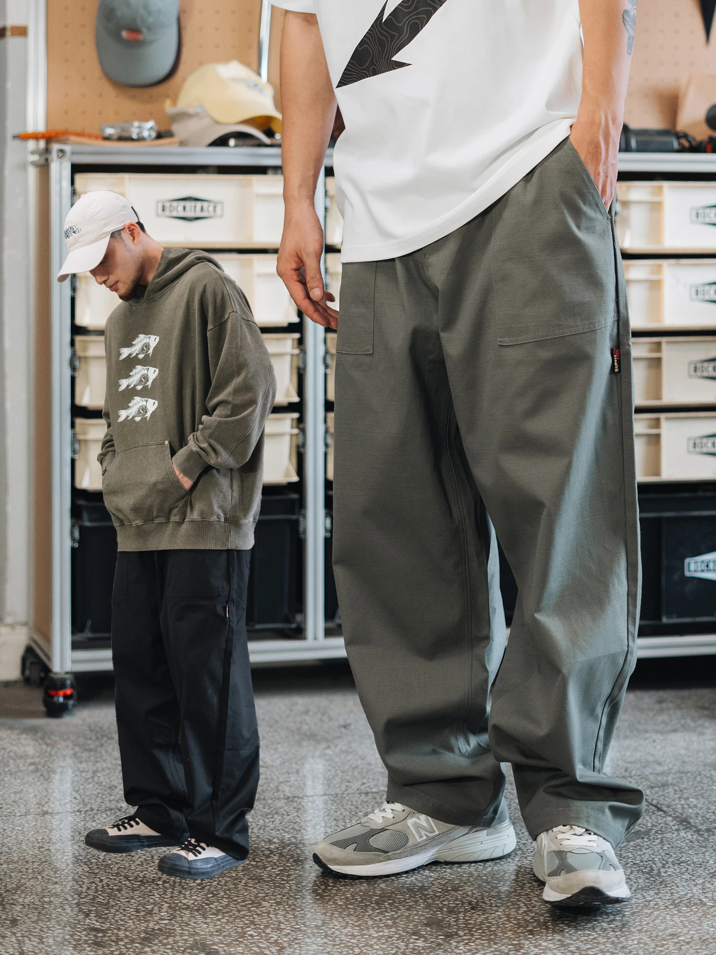Casual Loose Wide Leg Workwear Pants American Retro Style Autumn Winter Men's Loose Fit Trousers City Walk Cotton Straight Tube