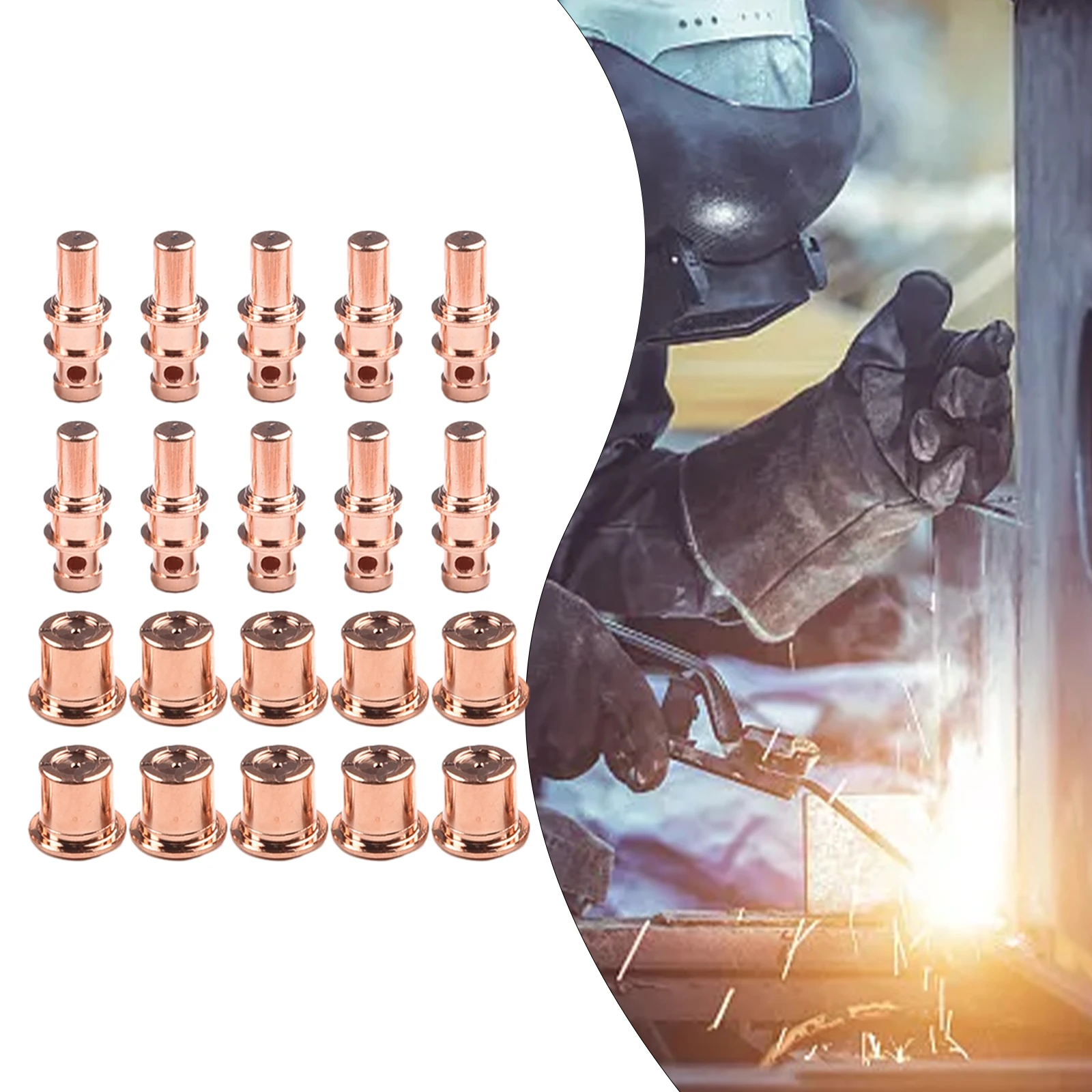 

20pcs Plasma Electrode PR0109 Nozzle Tip 1.0mm PD0105 For A81 Cutting Torch Plasma Cutter Consumables Welding Accessories