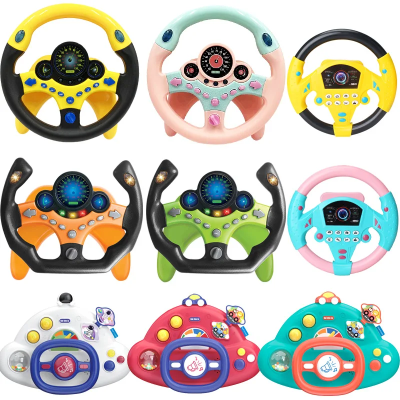 Creative Simulation Car Co-pilot Steering Wheel Toys With Suction Cups Large 360 ° Rotating Steering Wheel With Music Kids Toys