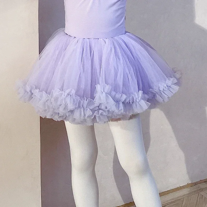 

Tulle Tutu Skirt Ballet Dance Layered Fluffy Costume Swan Lake Performance Dress Up Competition for Toddler Kids Children White