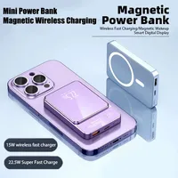 Batterie externe magnétique 10000 mAh 20W sans fil, chargeur portable ultra-fin pour MagSafe iPhone 17 16 15 Samsung 24 23 4