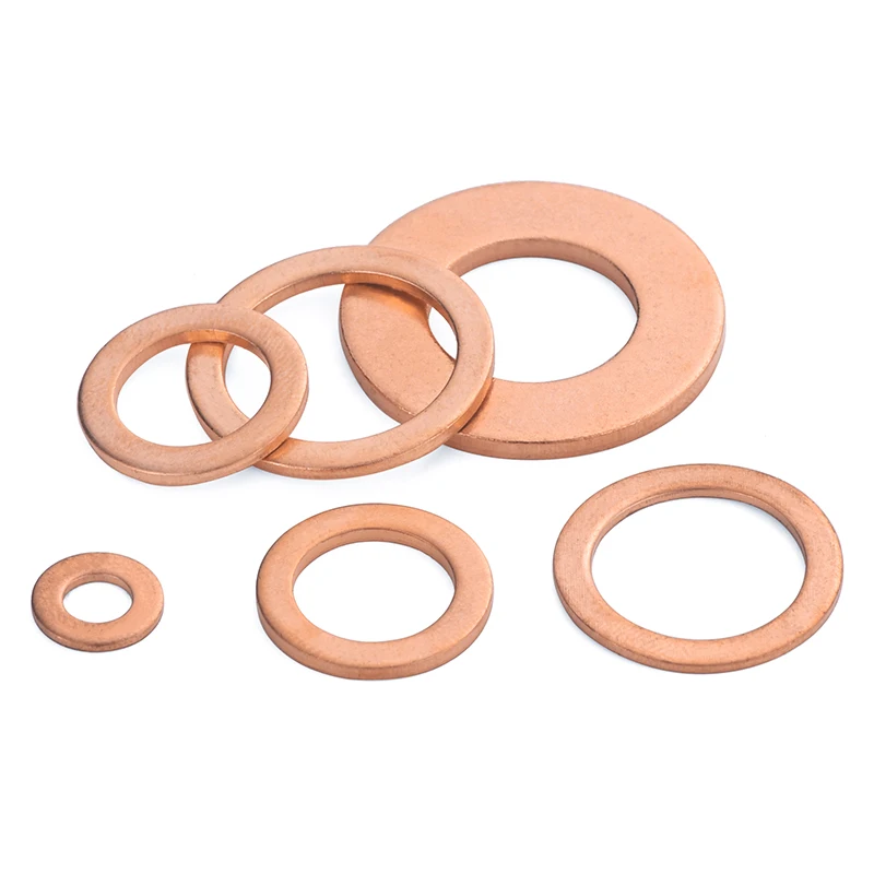 10PCS 2mm Thickness M3 4 5 6 7 8 10 12 13 14 15 16 17 18 20 21mm Copper Washer Solid Gasket Sump Plug Oil Seal For Boat