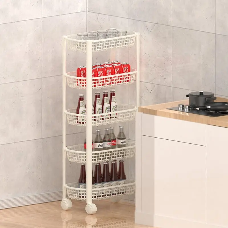 3/4 Tier Plastic Kitchen Trolley Removable Rolling Storage Cart With Wheels Black White Bathroom Bedroom Organizer Rack