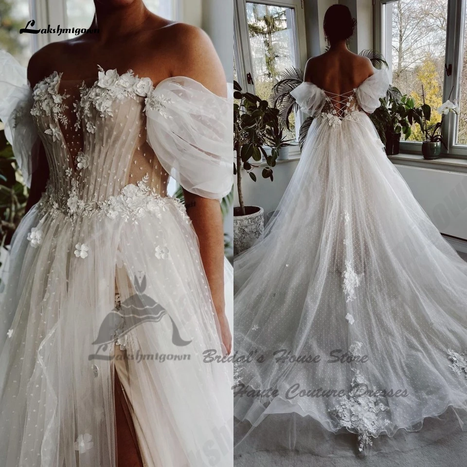 Yanshmigown-Robe de mariée bohème florale à lacets dans le dos, corset éducatif, grande taille, luxe, patients de princesse, tout ce qui est 2023, robe de plage