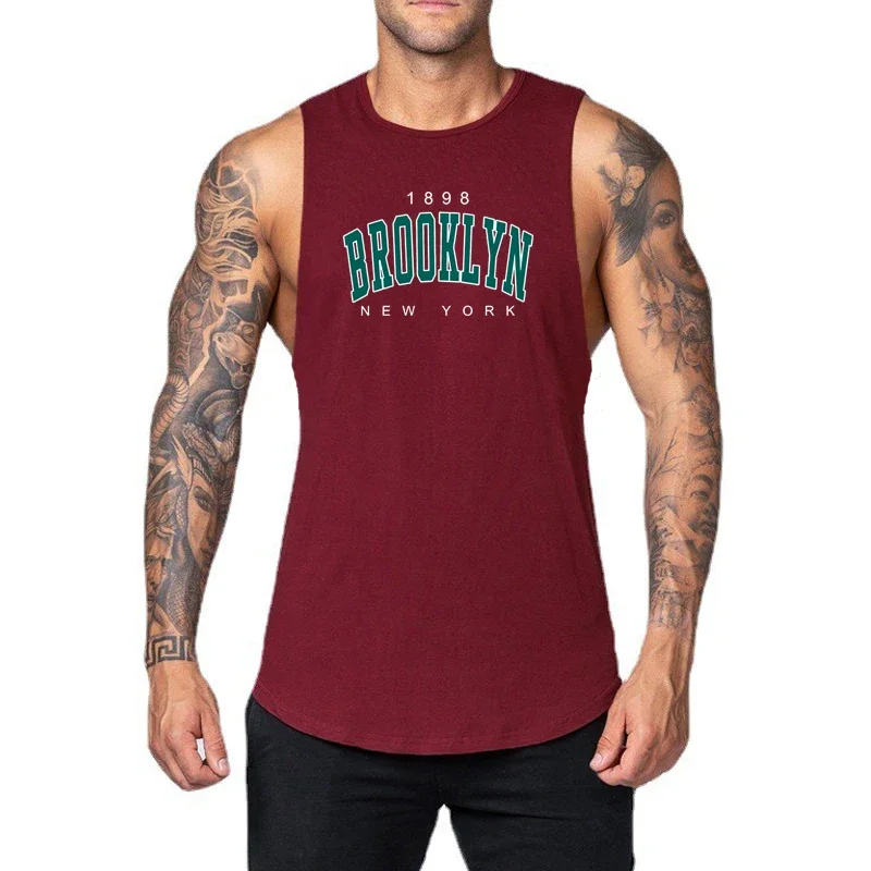 Gym Mens Clothing Cool Korean Singlets Fitness Korean Tank Top Muscle Comfortable Comfortable Workout Sporting Fashion Vest
